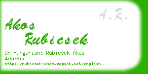 akos rubicsek business card